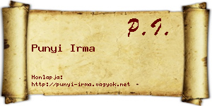 Punyi Irma névjegykártya